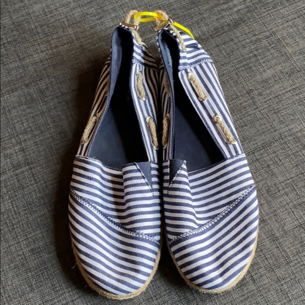 Nautica Espadrilles Rudder 2 Stripe Navy Slip On